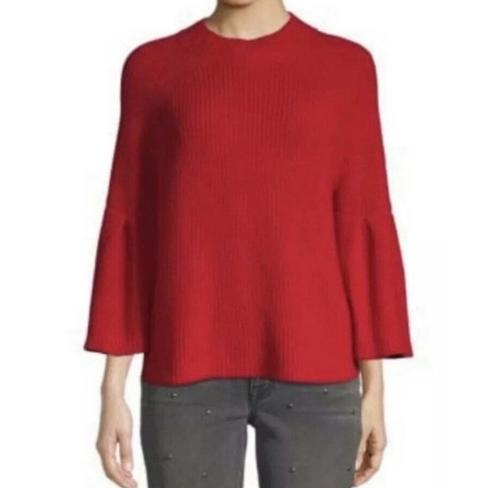 Joie Ingrit Cotton Cashmere Sweater  Lipstick Red S